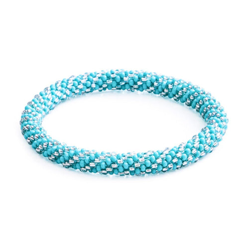 Gletscherblau | Himalaya-Glasperlenarmband